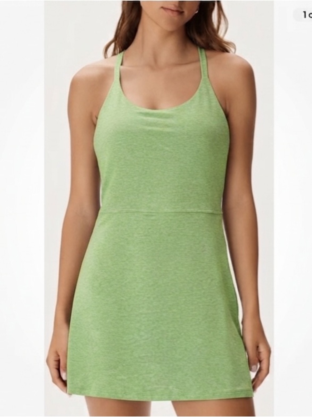 Outdoor Voices Court Dress Heathered Lime Green Technical Jersey Activewear XL